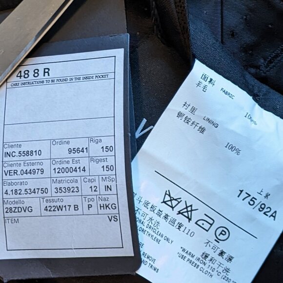 Versace Suit Jacket Blazer Black Striped - Picture 5 of 9